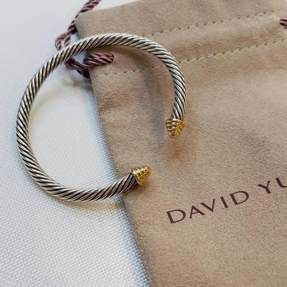 DAVID YURMAN CABLE CLASSICS  CUFF BRACELET STERLING SILVER WITH 14 KARAT GOLD